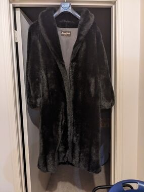 Faux Mink Fur Coat Full Length
